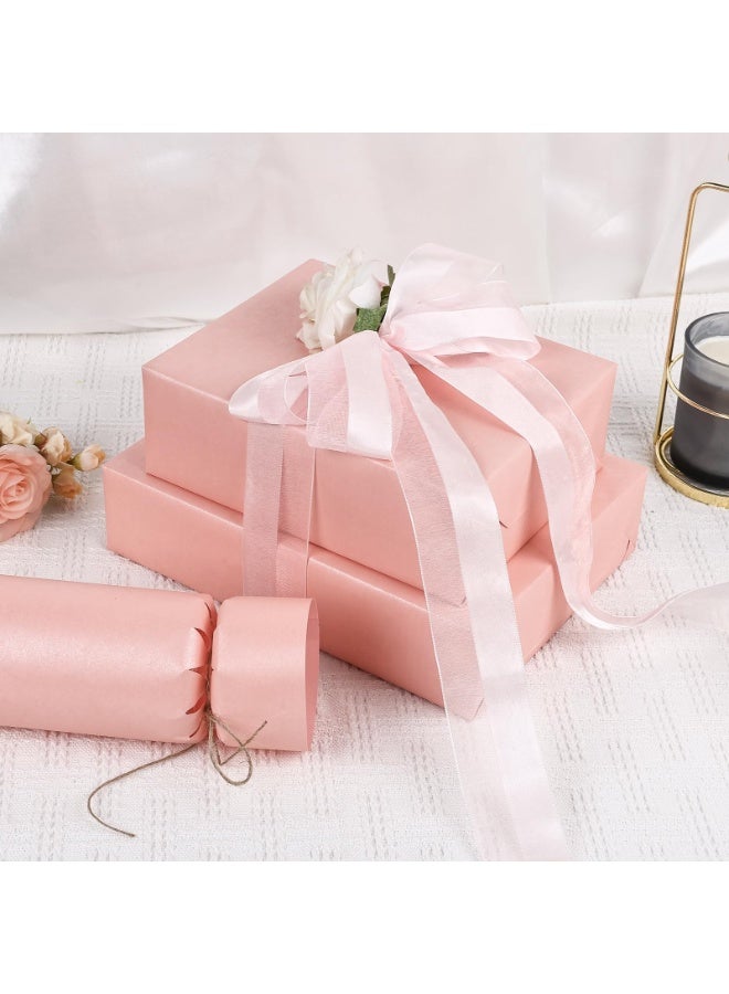 Pink Matte Wrapping Paper,Solid Color Pearly-Lustre Paper,Gift Wrapping Paper,Perfect for Wedding,Valentine's Day,Birthday,Christmas,Baby Shower,DIY Bouquet (17 Inches X 32.8 Feet) - Image 4